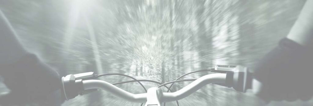 cycling on a forest trail
