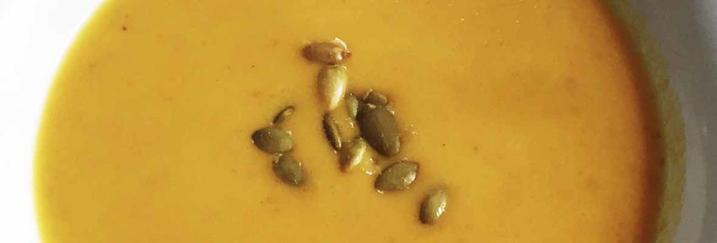 carrot coconut soup close up